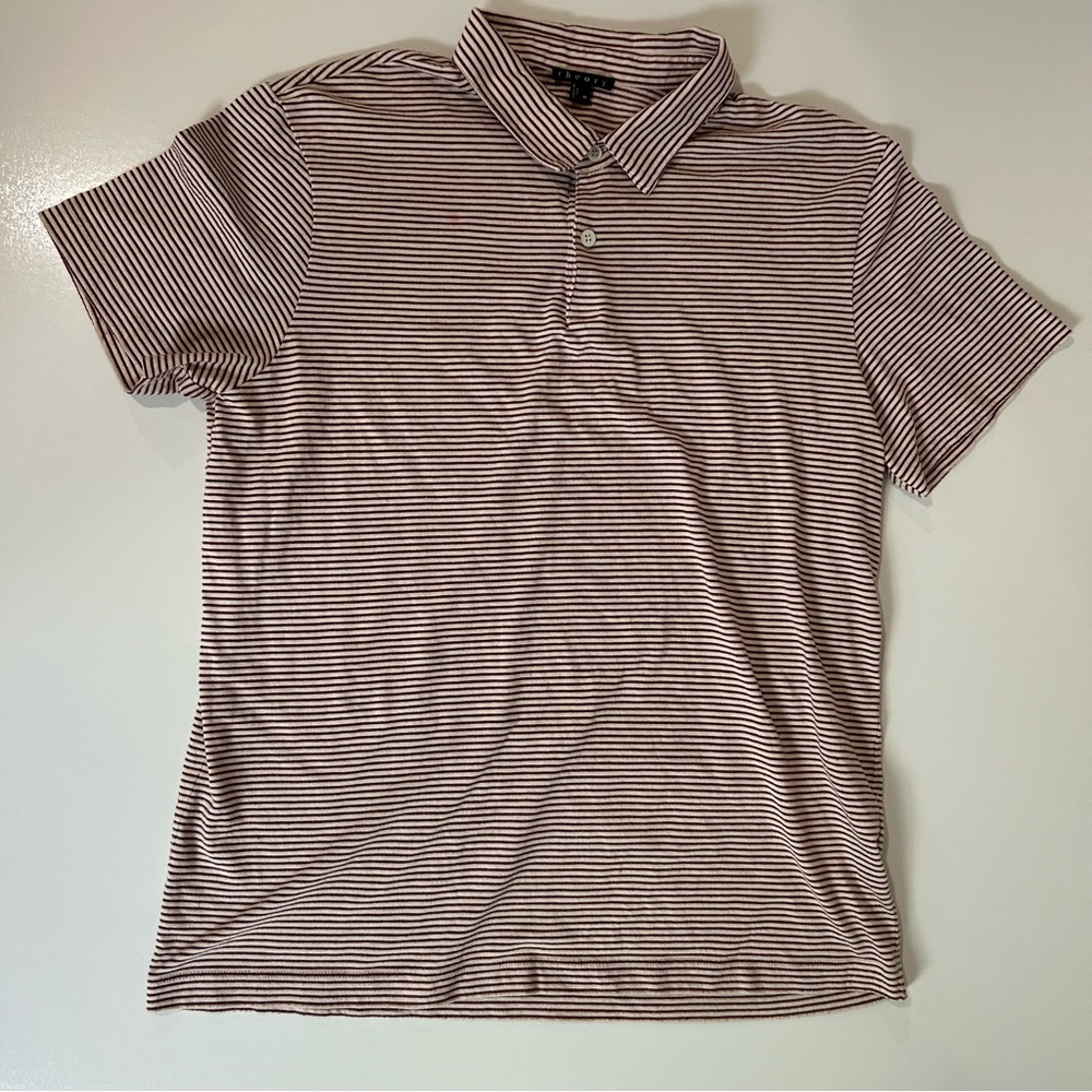 Men's Theory Red and‎ White Polo Shirt Soft Cotton Blend SUMMER